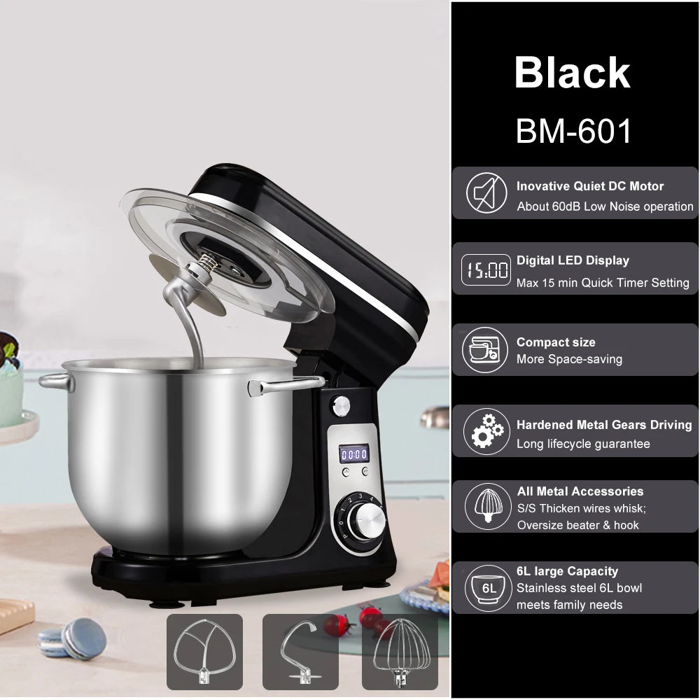 Biolomix Stand Mixer With Dough Hook And Wire Whip Included