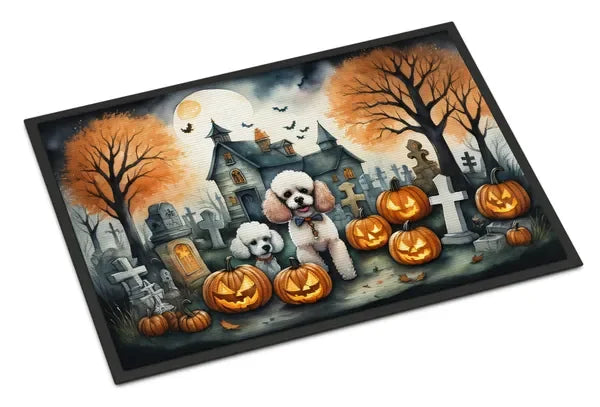 Poodle Spooky Halloween Doormat Non Slip Washable