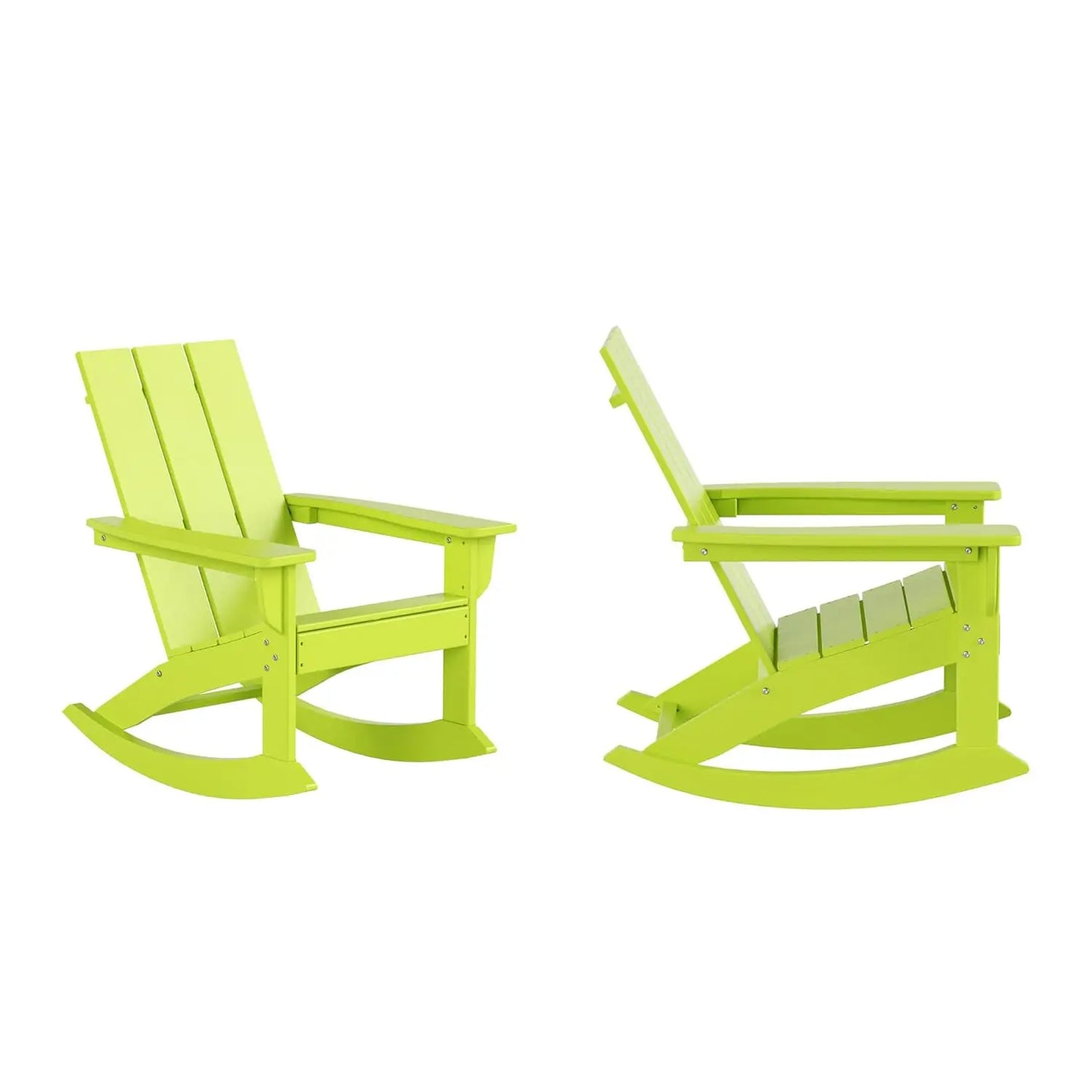 HDPE Modern Rocking Adirondack Chair Set UV Resistant Outdoor Patio