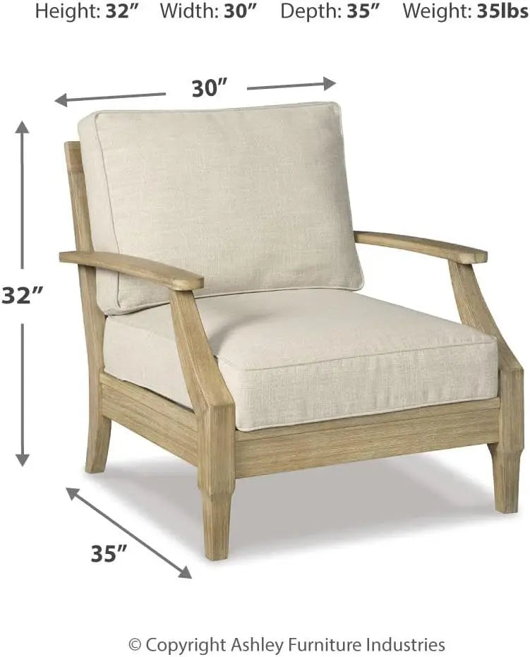 Clare View Outdoor Lounge Chair With Eucalyptus Wood