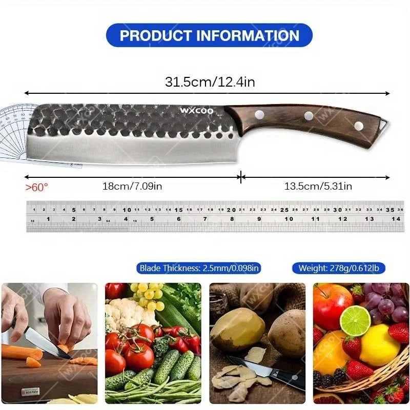 WXCOO 8 Piece Kitchen Chef Knife Set Stainless Steel Forged