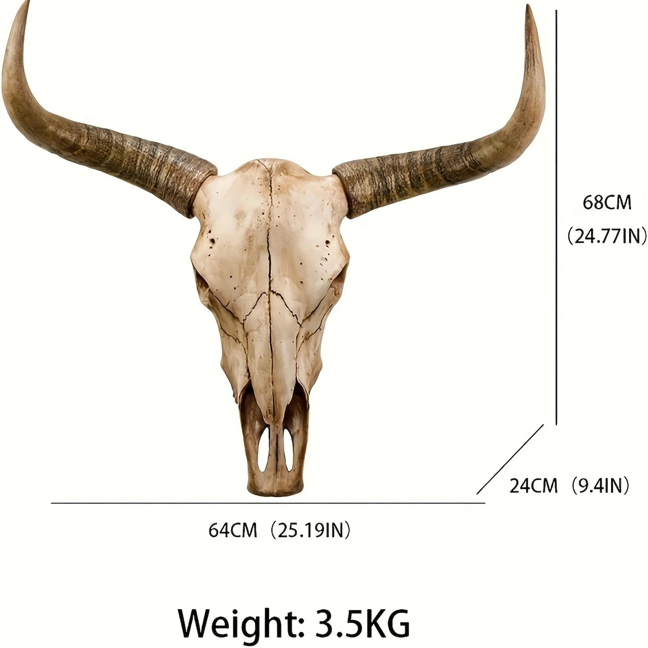 Longhorn Bull Skull Wall Decor Western Rustic Interior Art