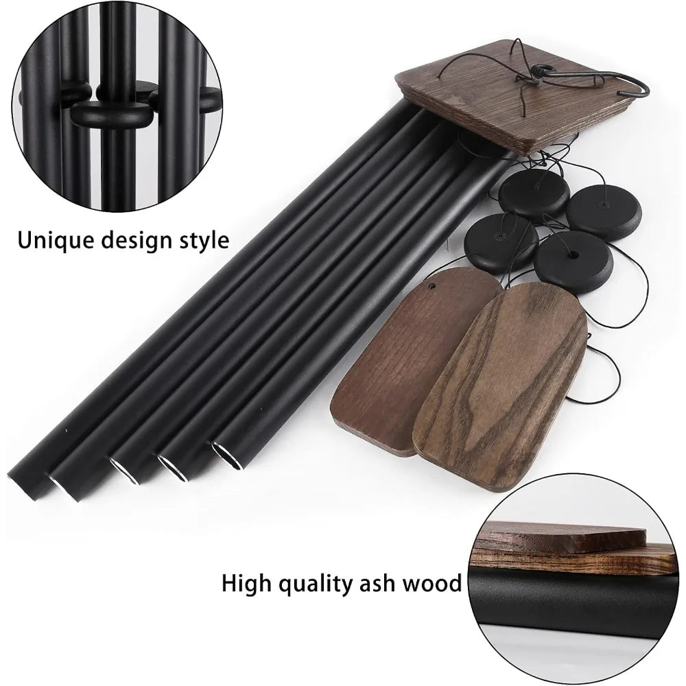 Deep Tone Memorial Wood And Aluminum Wind Chimes For Garden