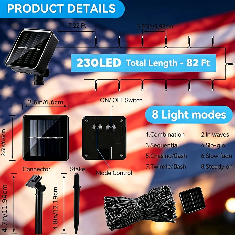 YIMIA Patriotic Solar Stake Lights For Independence Day Decoration
