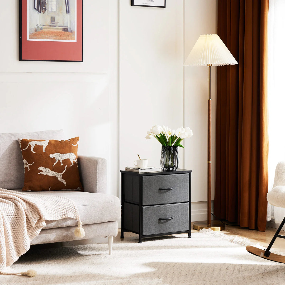 MCQ Modern Fabric Drawer Cabinet for Living Room Storage