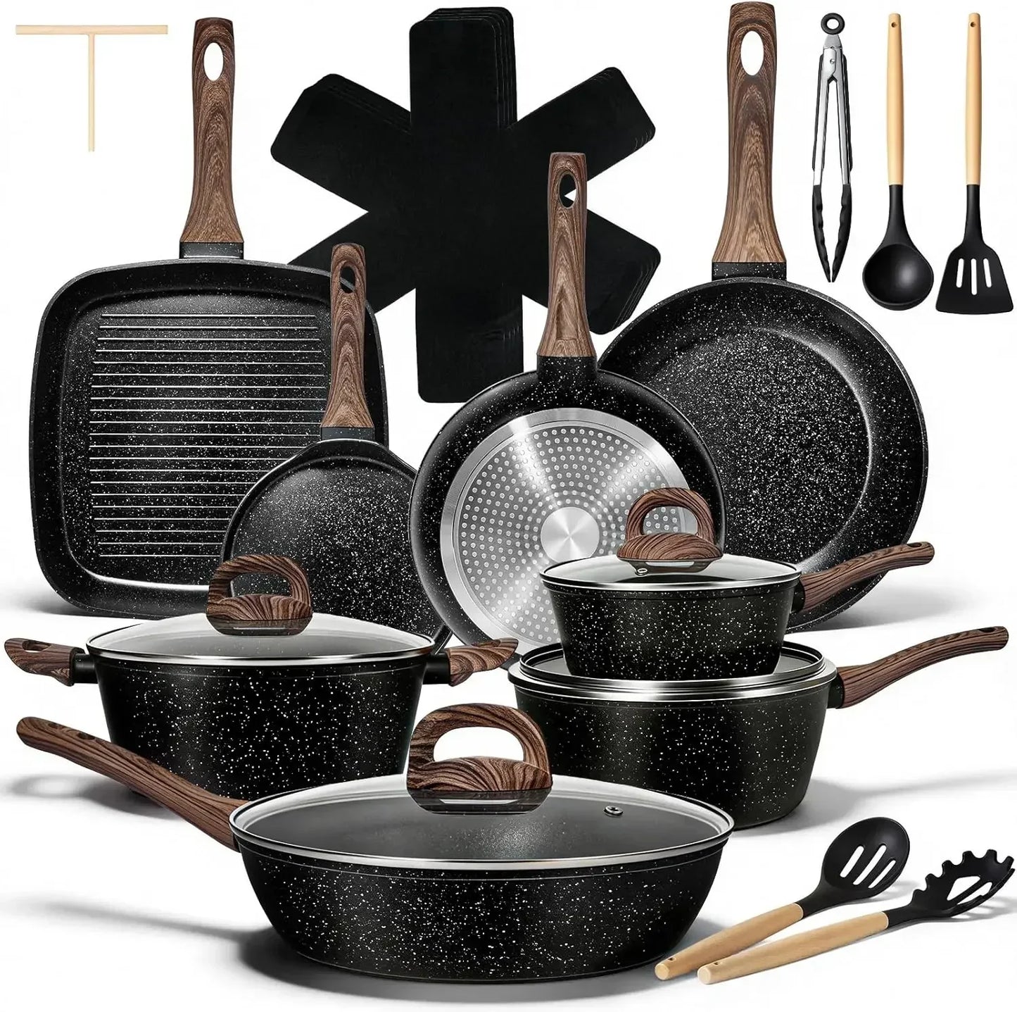 Nonstick Ceramic Pots And Pans Set Induction Compatible Non Toxic