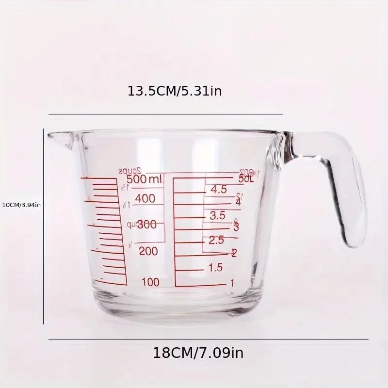 Borosilicate Glass Microwave Heat Resistant Measuring Cup With Precision Scale