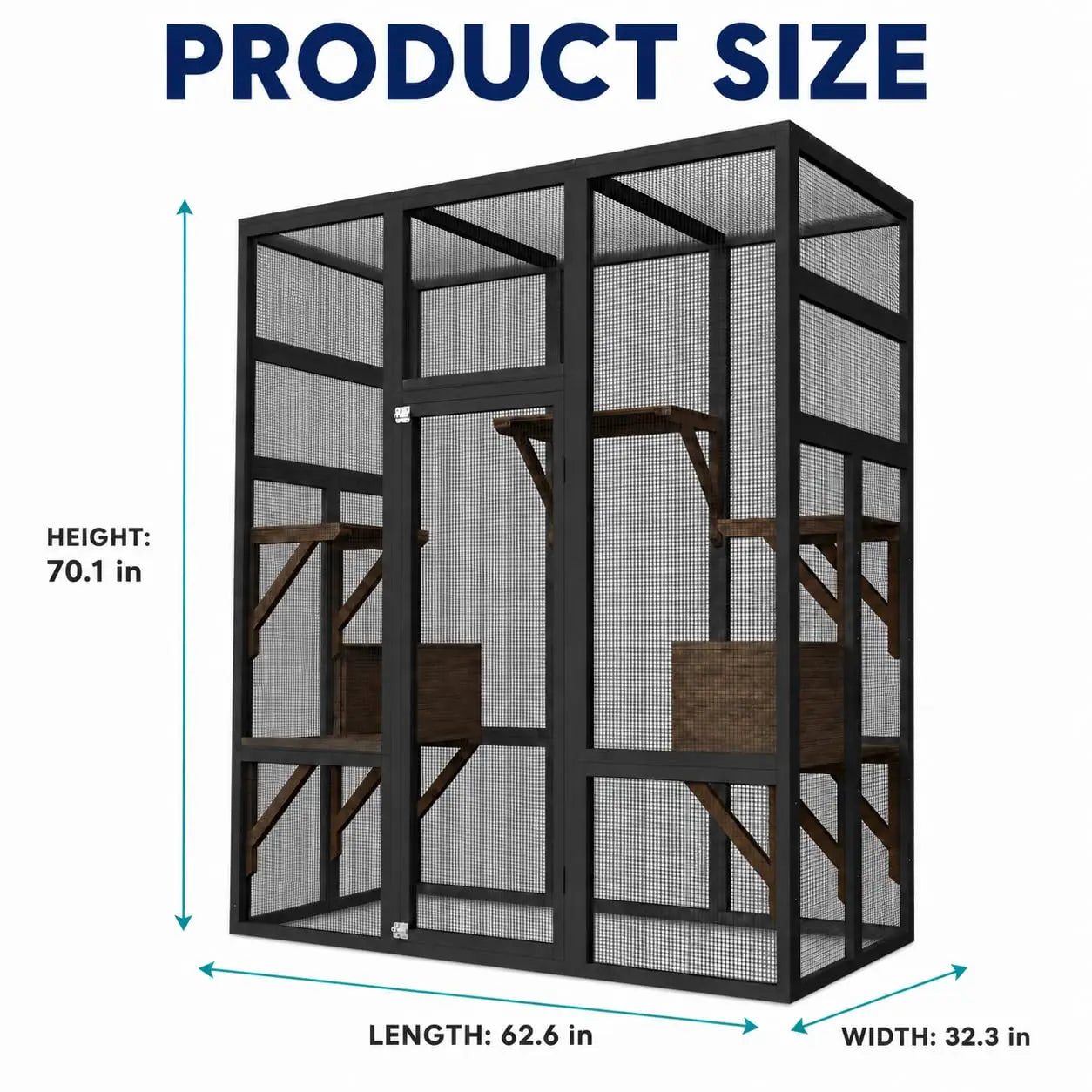 HiMiss Outdoor Wooden Catio With Waterproof Roof And Platform
