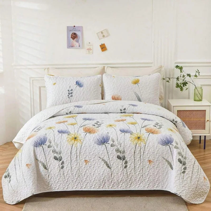 Premium Polyester Cotton Three Piece Quilt Set Cover