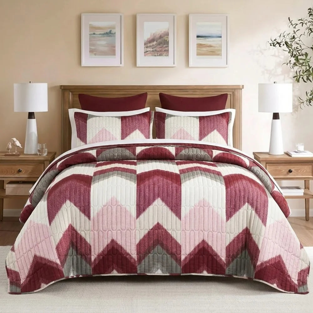 Premium Printed Polyester Bedspread Quilt Set For All Seasons