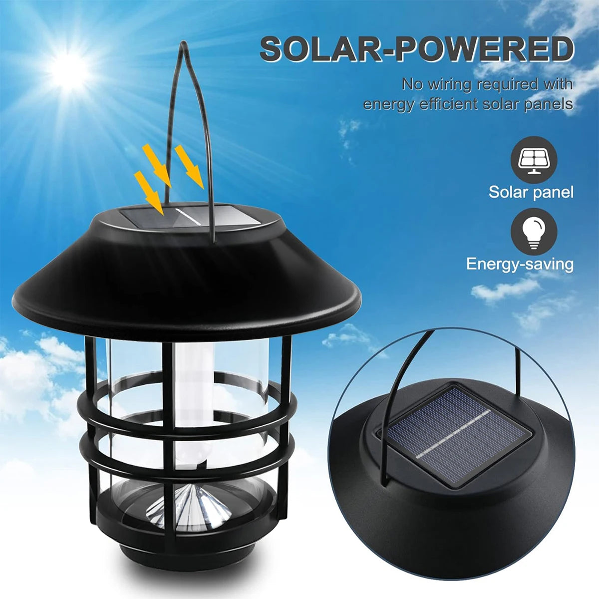 Amaryllis Solar Hanging Lantern Outdoor Led Light With Flickering Flames