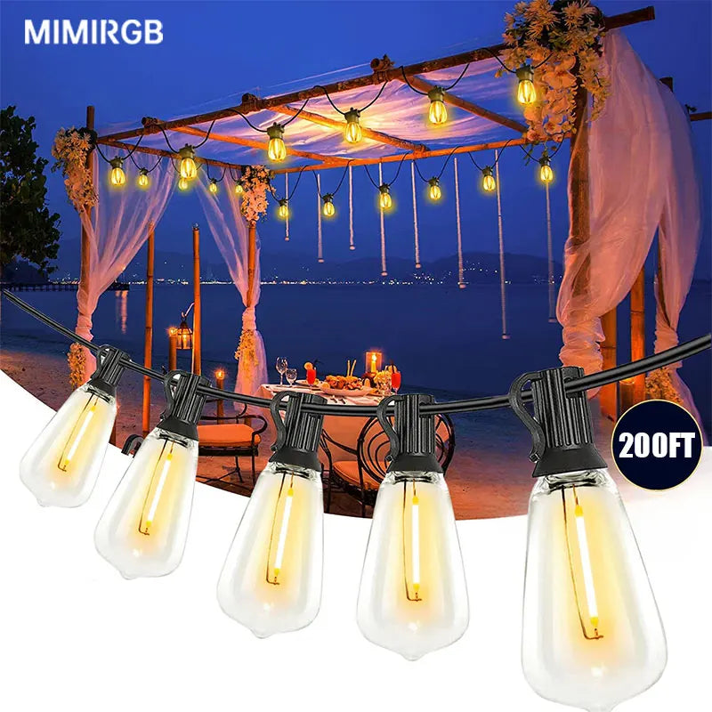 MIMIRGBCertification Outdoor ST38 String Lights Garland Connectable