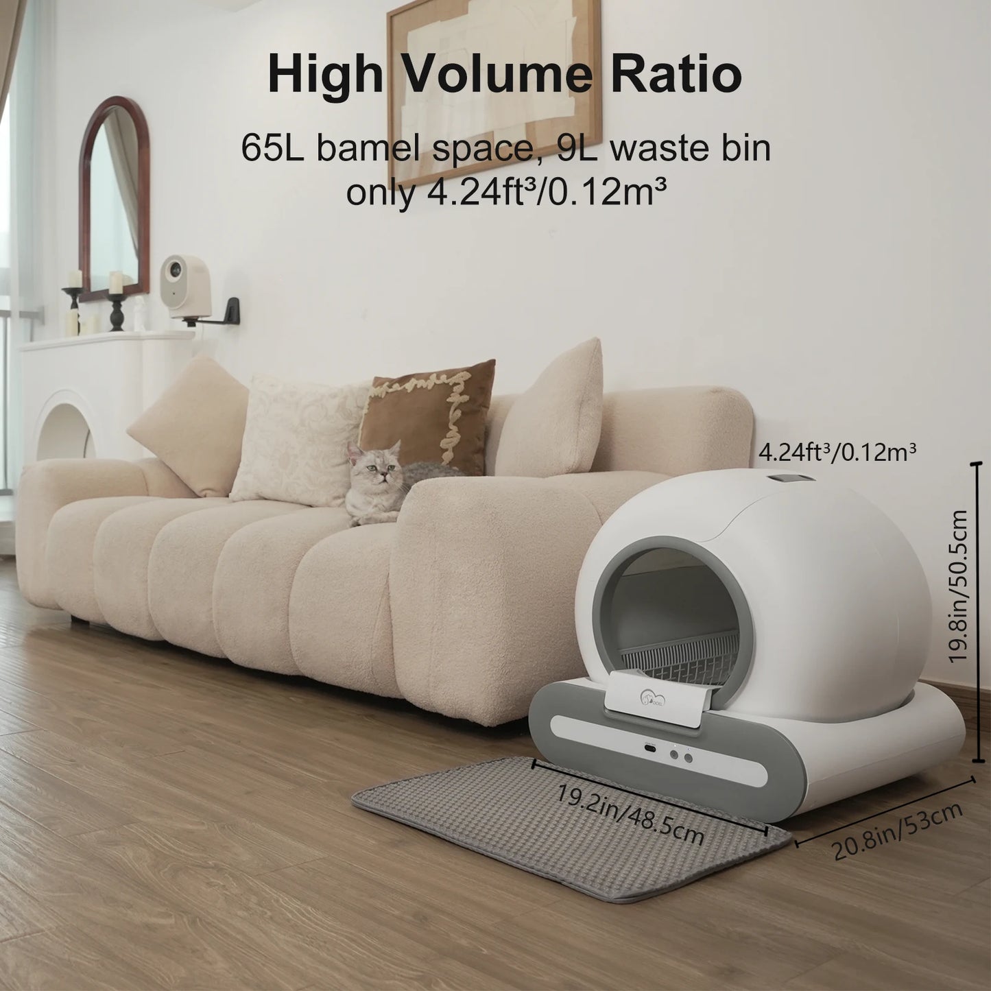DOEL Self Cleaning Cat Litter Box With App Control 2 4G WiFi