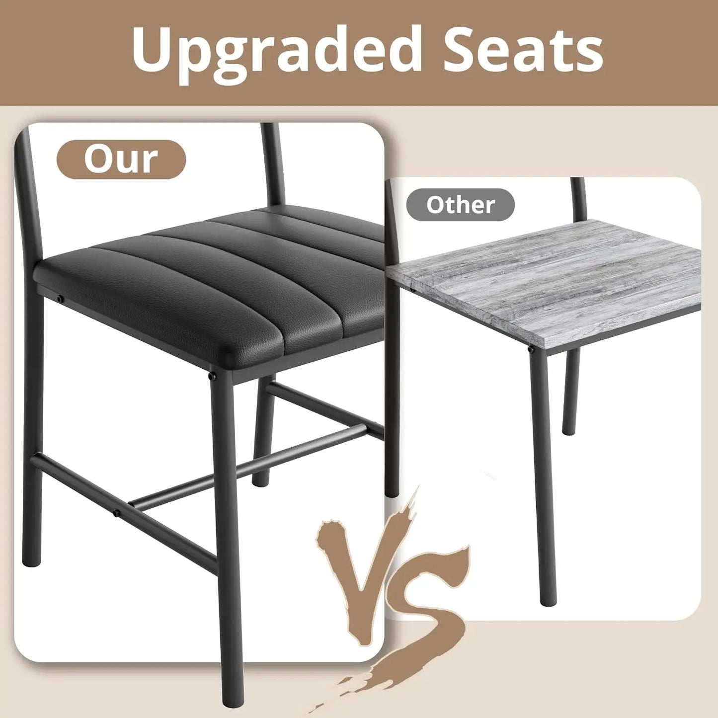 Ironck Dining Table Set for Small Space With Bench Chairs