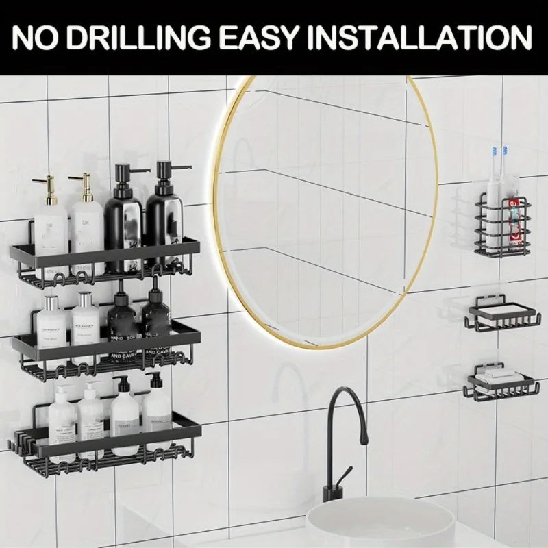 Self Adhesive Shower Caddy Shelf Organizer Rack Wall Mounted