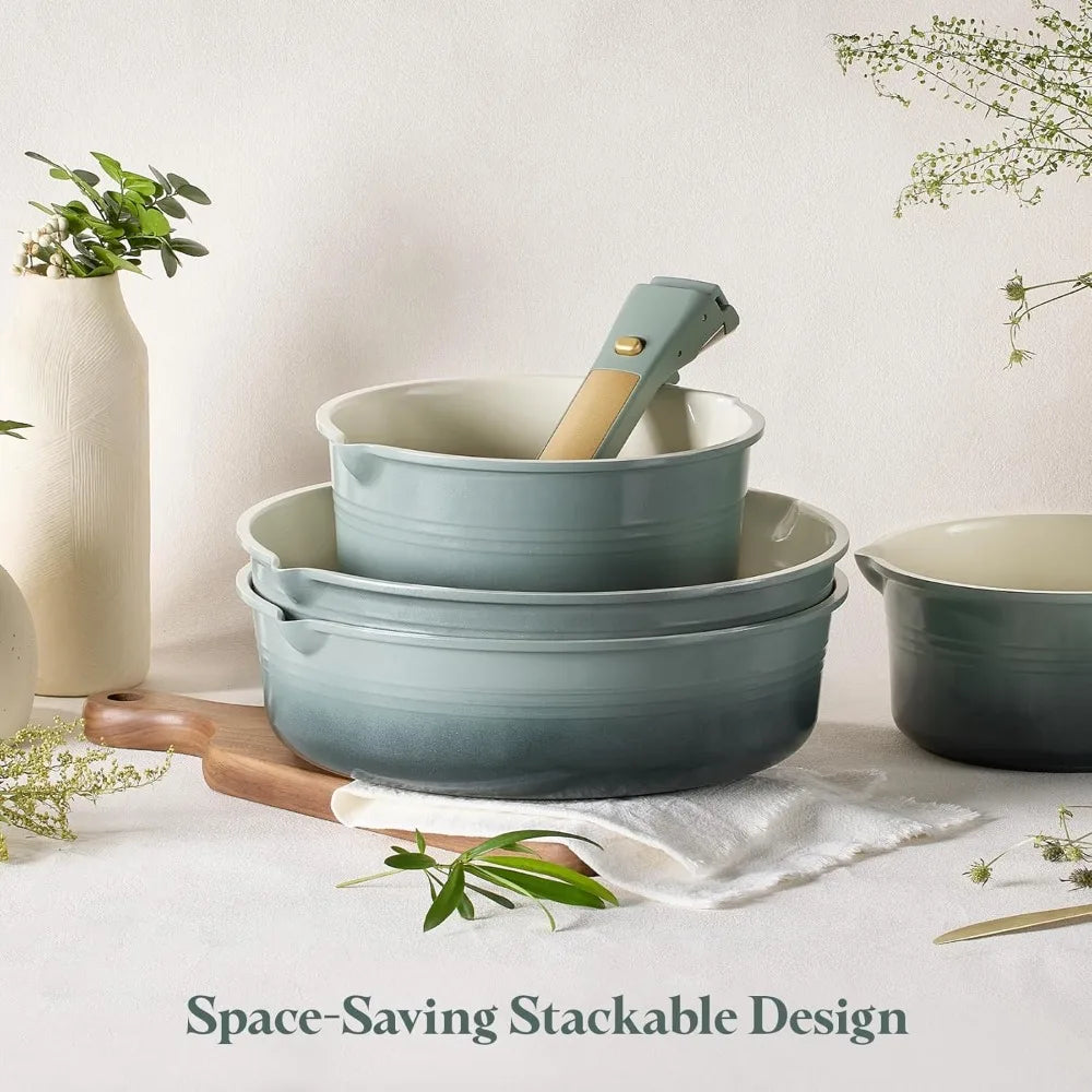 Nuanyao Titanium Nonstick Cookware Set With Detachable Handles