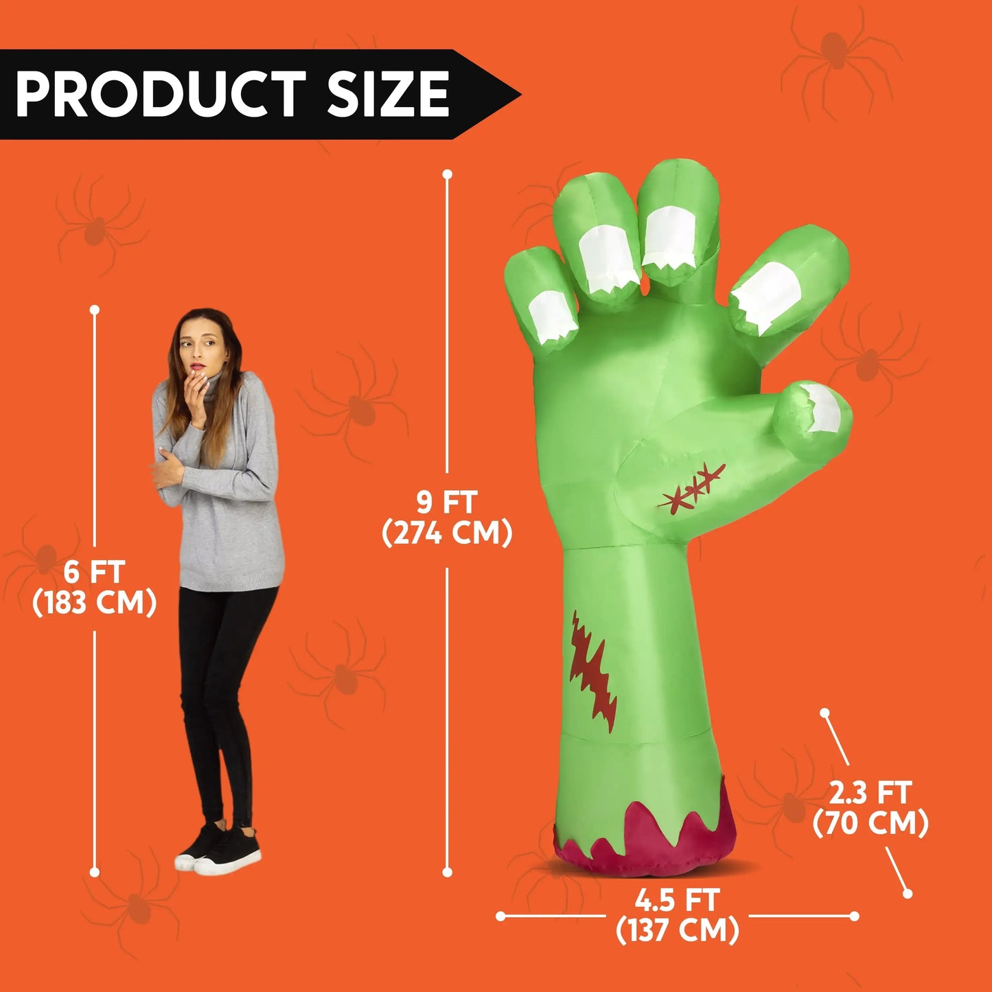 Joyfy Zombie Arm Halloween Inflatable With Built In LEDs