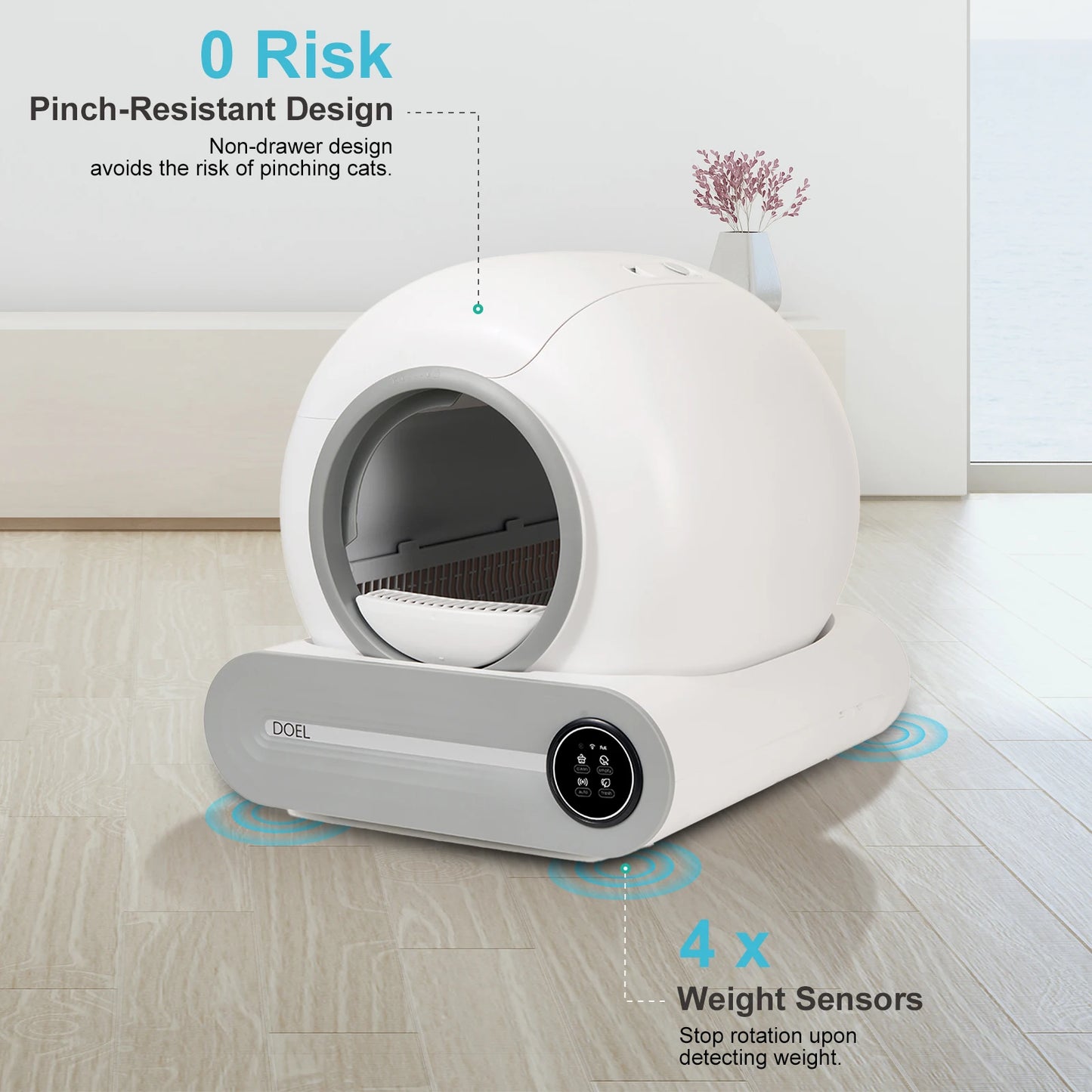 Doel Smart Automatic Self Cleaning Cat Litter Box With WiFi