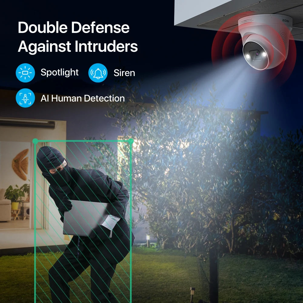 ZOSI 8 Channel 4K PoE Video Surveillance System With AI Face Detection