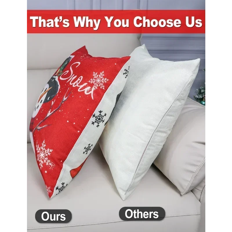 Set Of 4 Double Sided Christmas Throw Pillows 8 Patterns