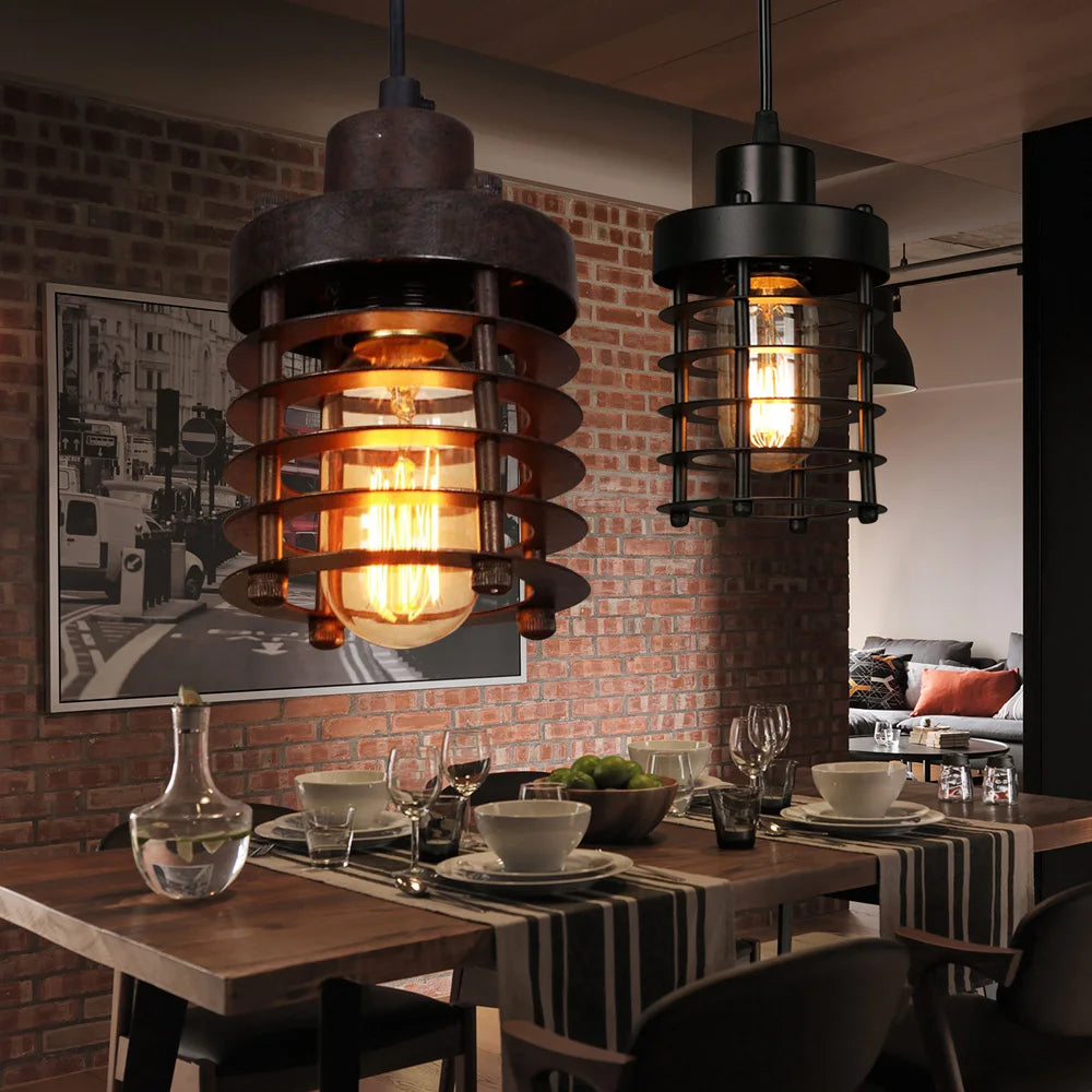 Rustic Industrial Iron Cage Pendant Light Ceiling Lamp
