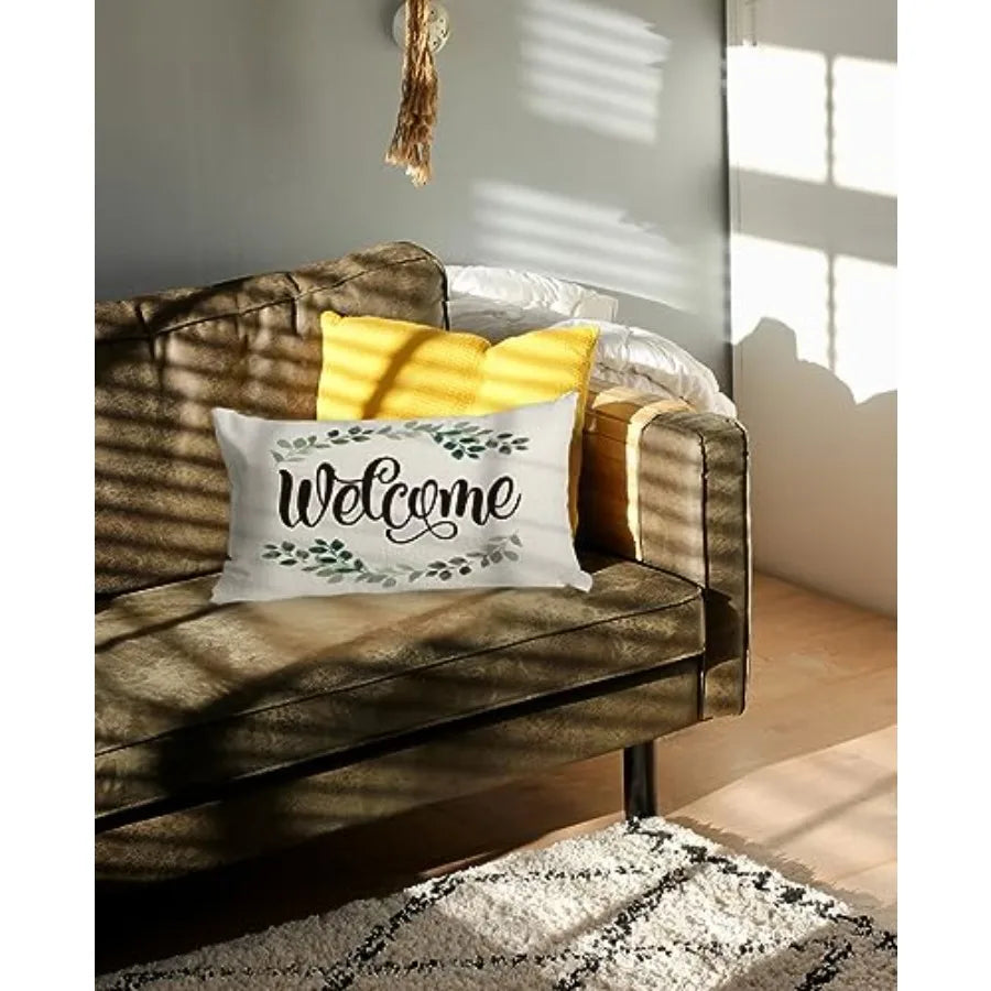 Welcome Porch Pillow Covers Farmhouse Patio Decor Outdoor Pillows