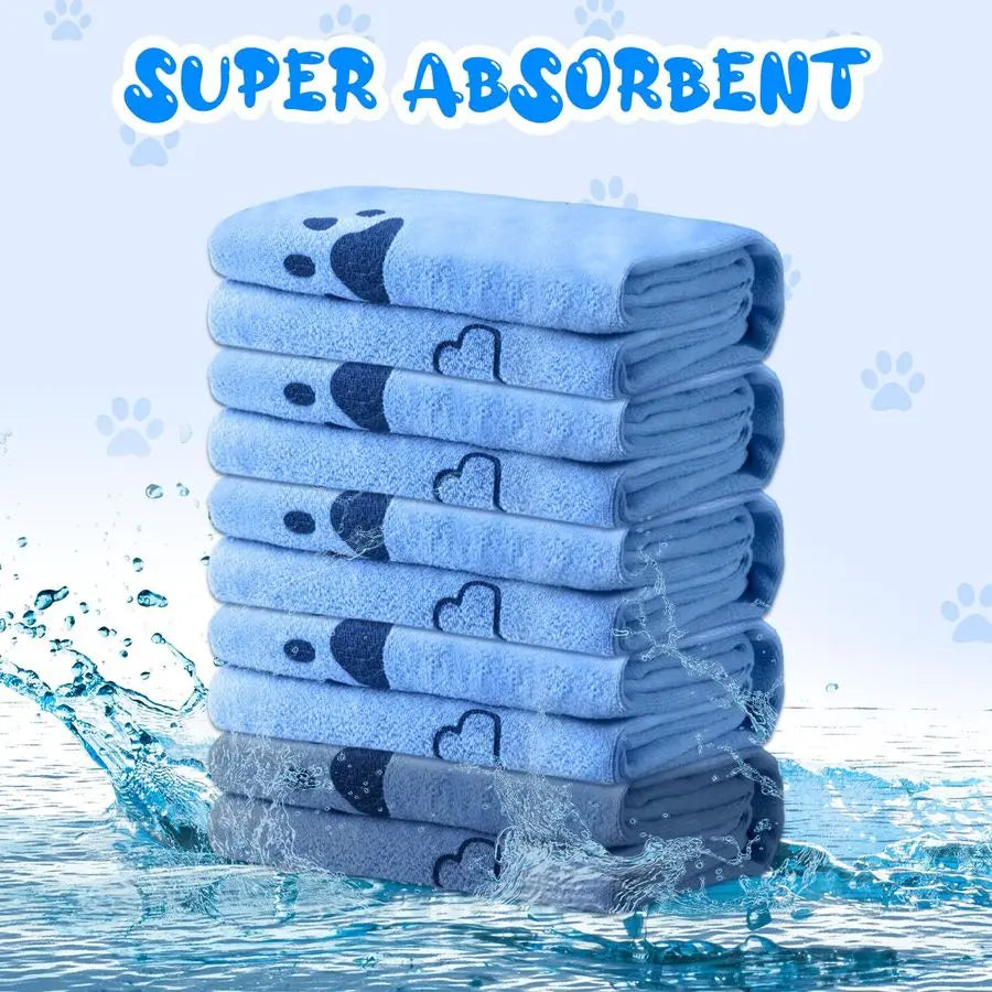 Dog Grooming Towels 12 Pack Microfiber Quick Drying Bath Towels