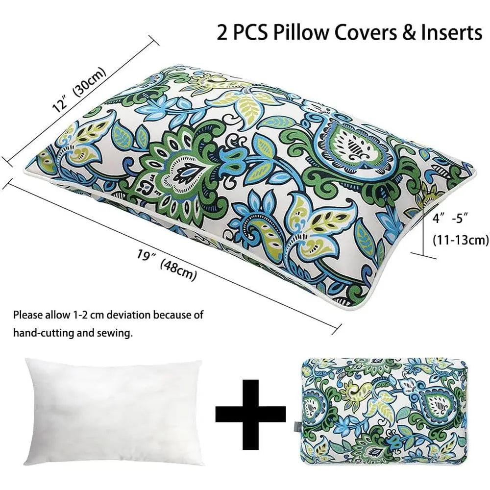 Outdoor Waterproof Lumbar Throw Pillow With Insert All Weather