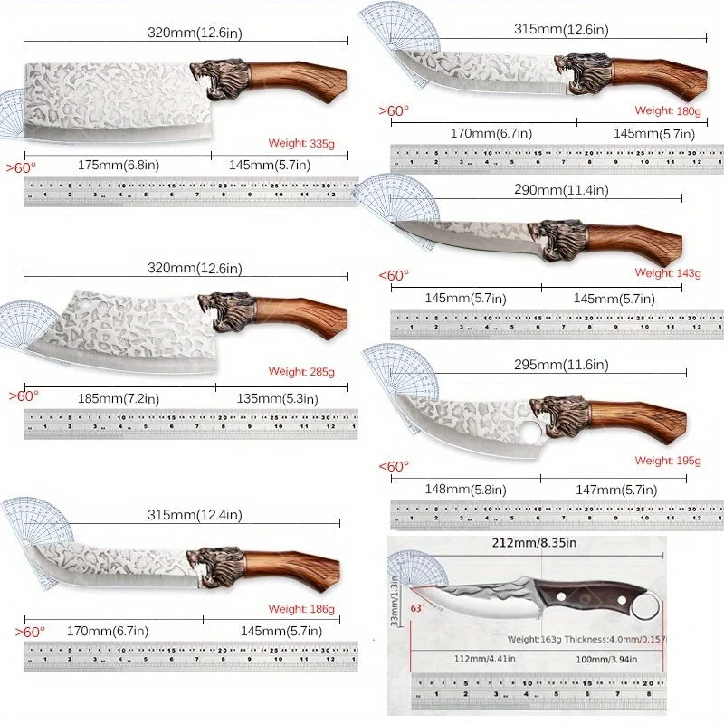 Stainless Steel Kitchen Knives Set 14 Piece Multipurpose