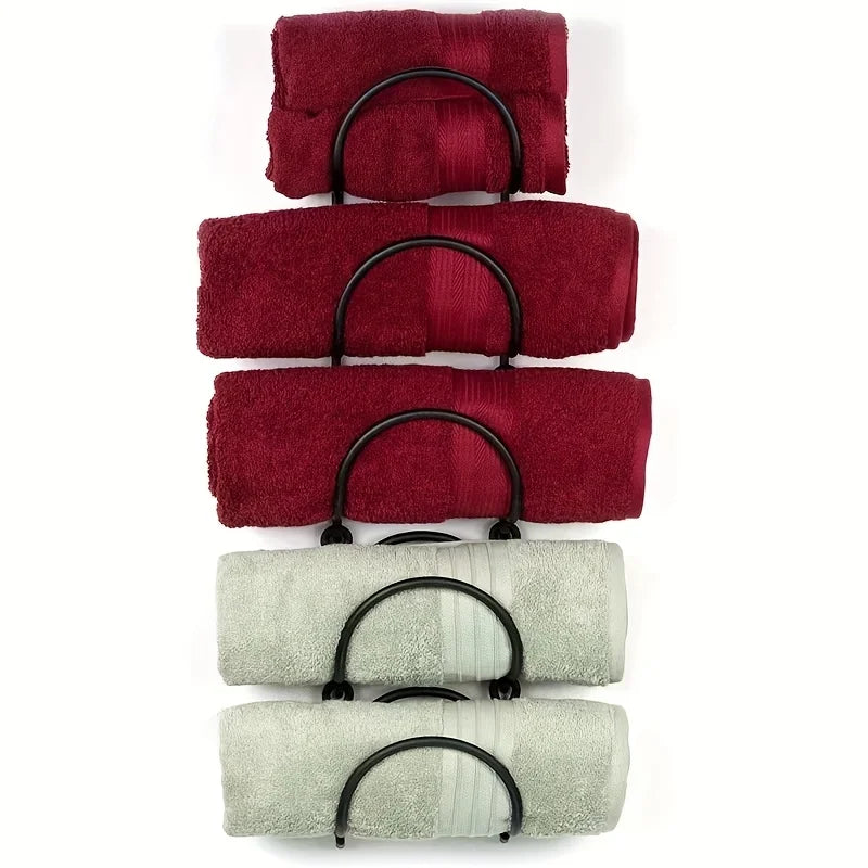Wrought Iron Towel Rack Wall Mounted with Hooks Easy Install