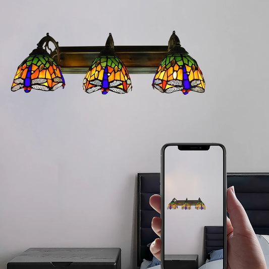 Bymaocar Three Head Dragonfly Indoor Wall Lamp With E27 Base
