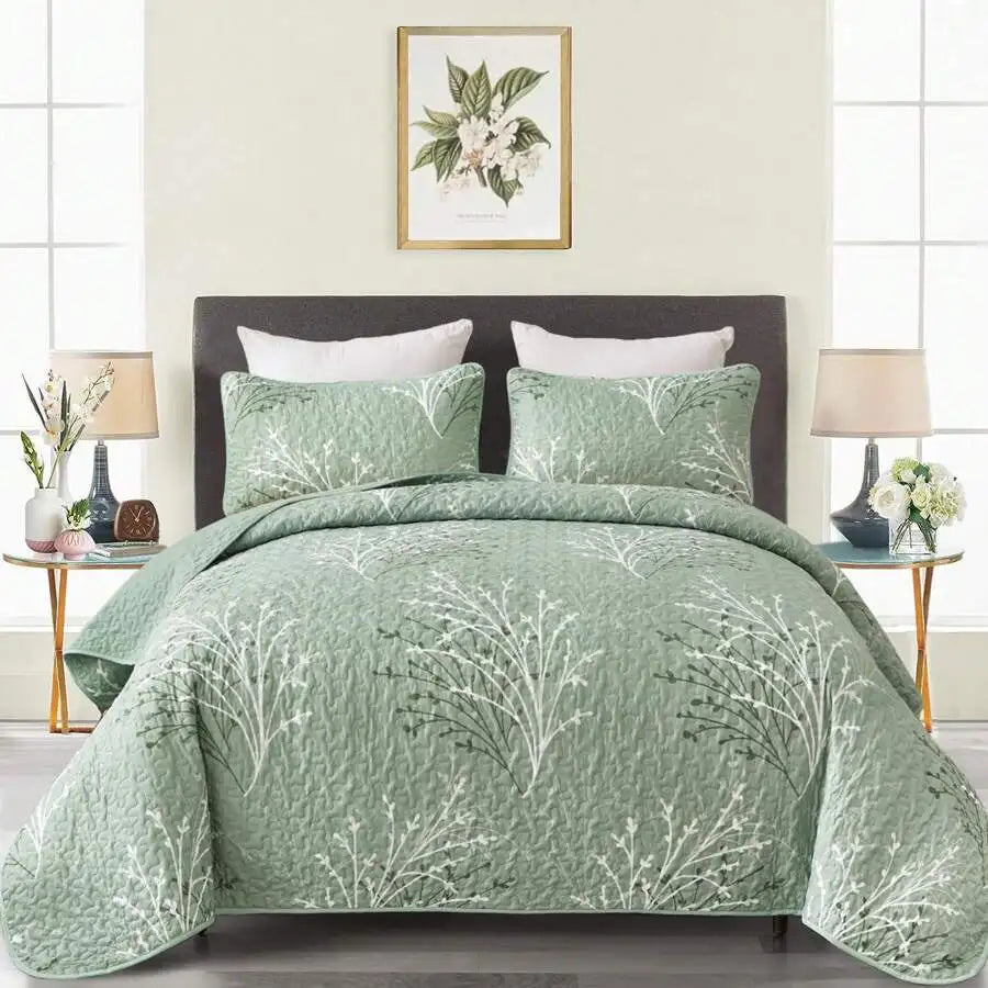 Premium Polyester Cotton Three Piece Quilt Set Cover