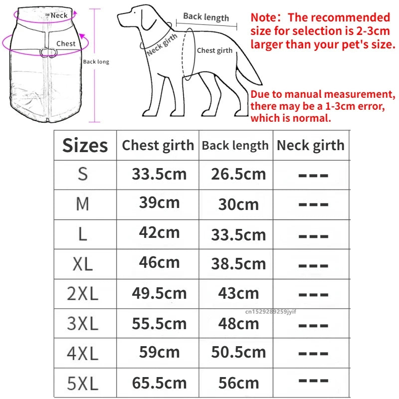 Waterproof Warm Dog Coat Padded Zipper Jacket Outfit