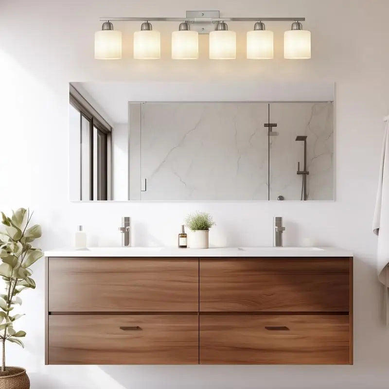 Bathroom Vanity Light 6-Light Nickel Wall Sconce