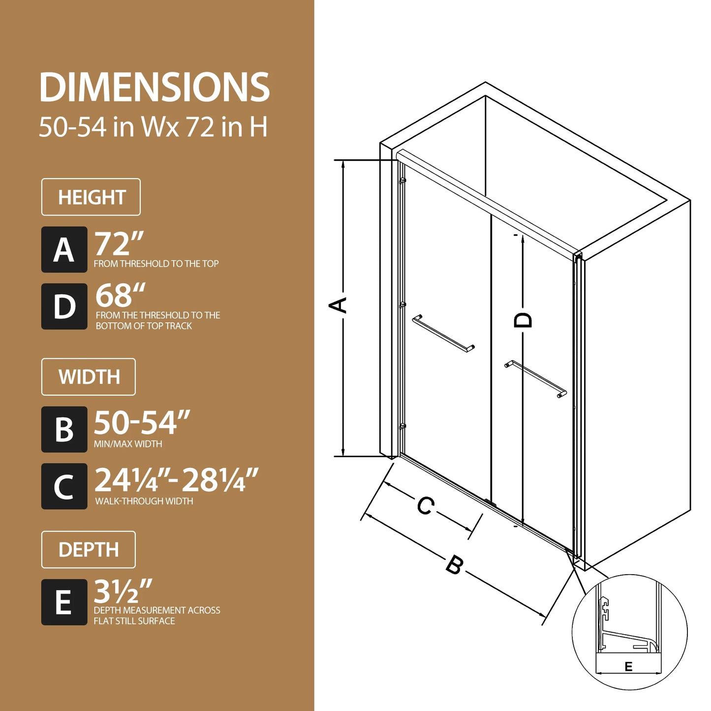 Chrome Aluminum Frame Sliding Shower Door With 6mm Tempered Glass