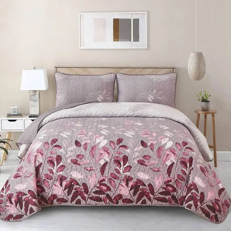 Premium Polyester Cotton Three Piece Quilt Set Cover