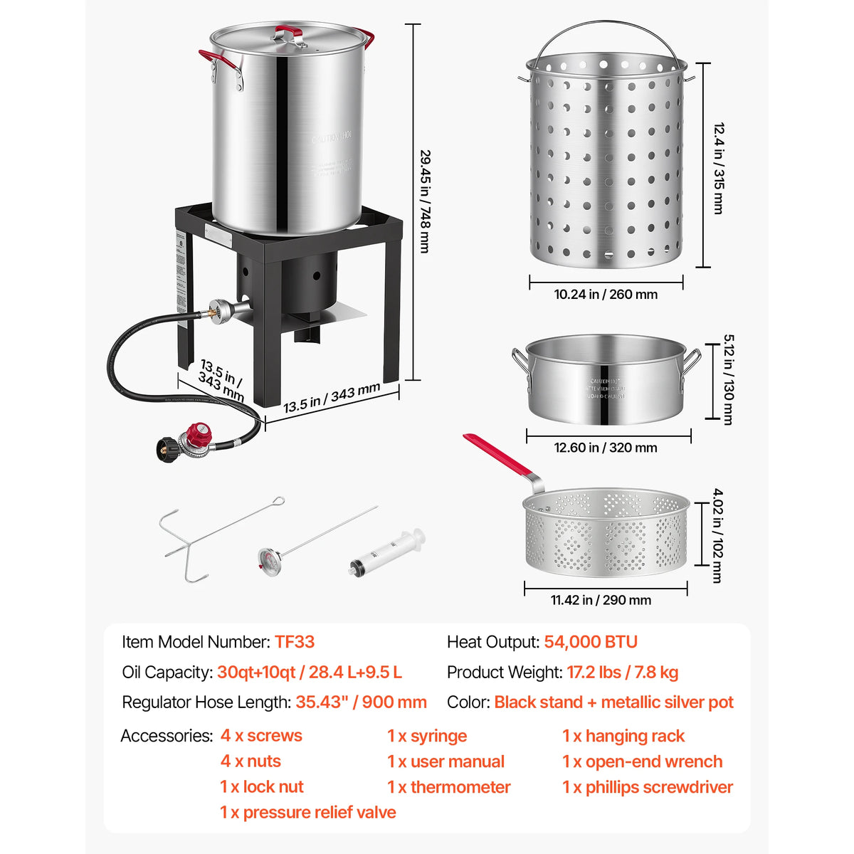 SucceBuy Propane Turkey and Seafood Fryer with Basket and Stand