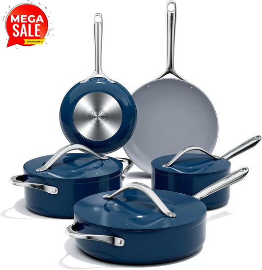 PFAS Free Ceramic Cookware Set With G7 Coating Nonstick Pots And Pans