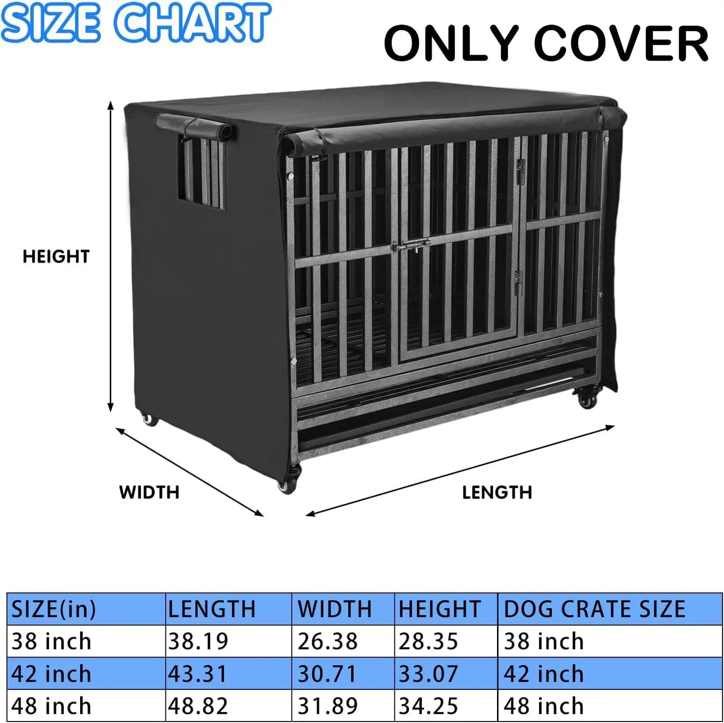 Heavy-Duty Dog Crate Cover Insulated Windproof Rainproof With Breathable Window