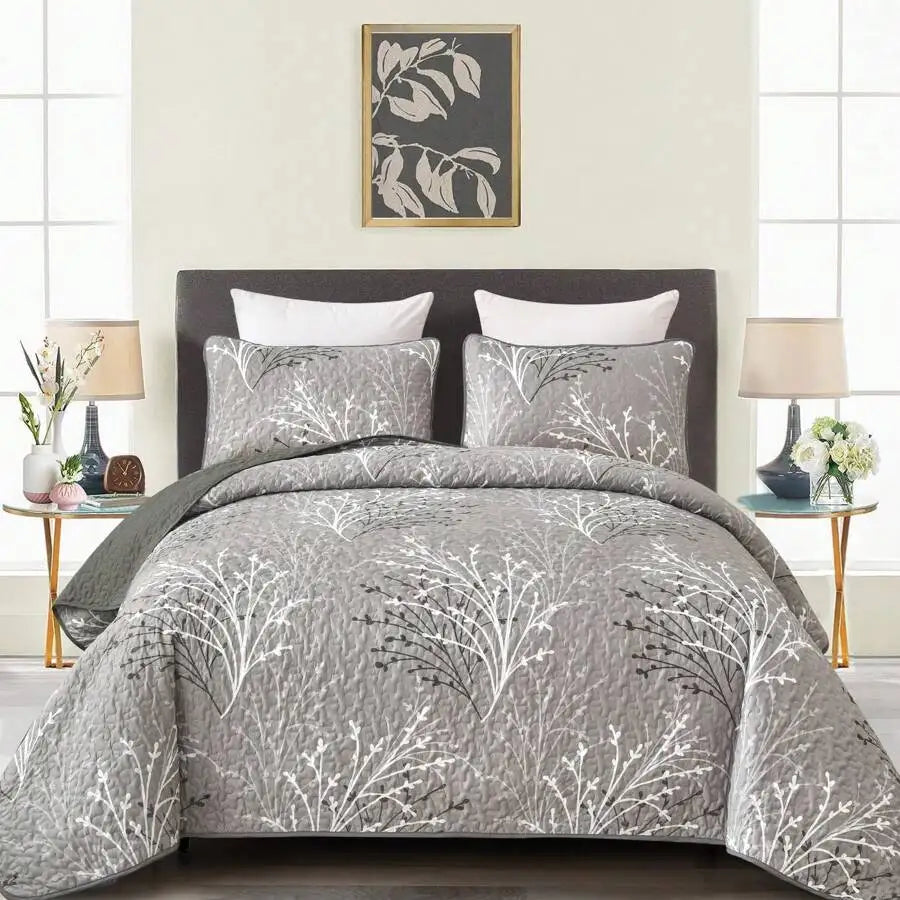 Premium Polyester Cotton Three Piece Quilt Set Cover