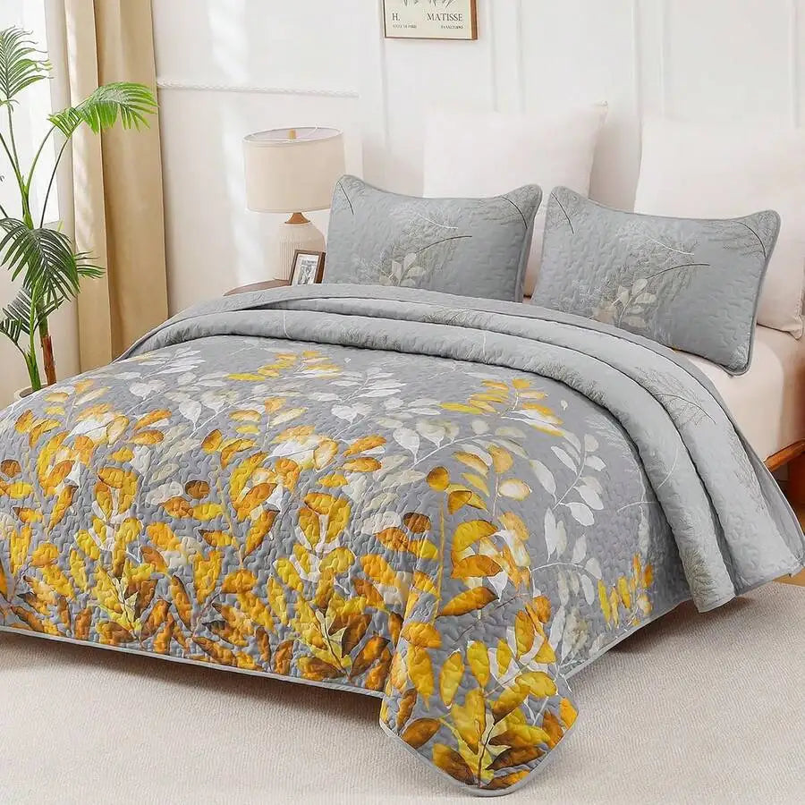 Premium Polyester Cotton Three Piece Quilt Set Cover