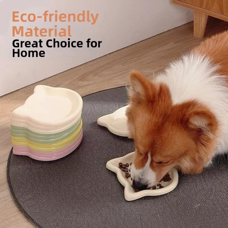 Anti Black Nose Cat Bowl Round Plastic Pet Food Dish