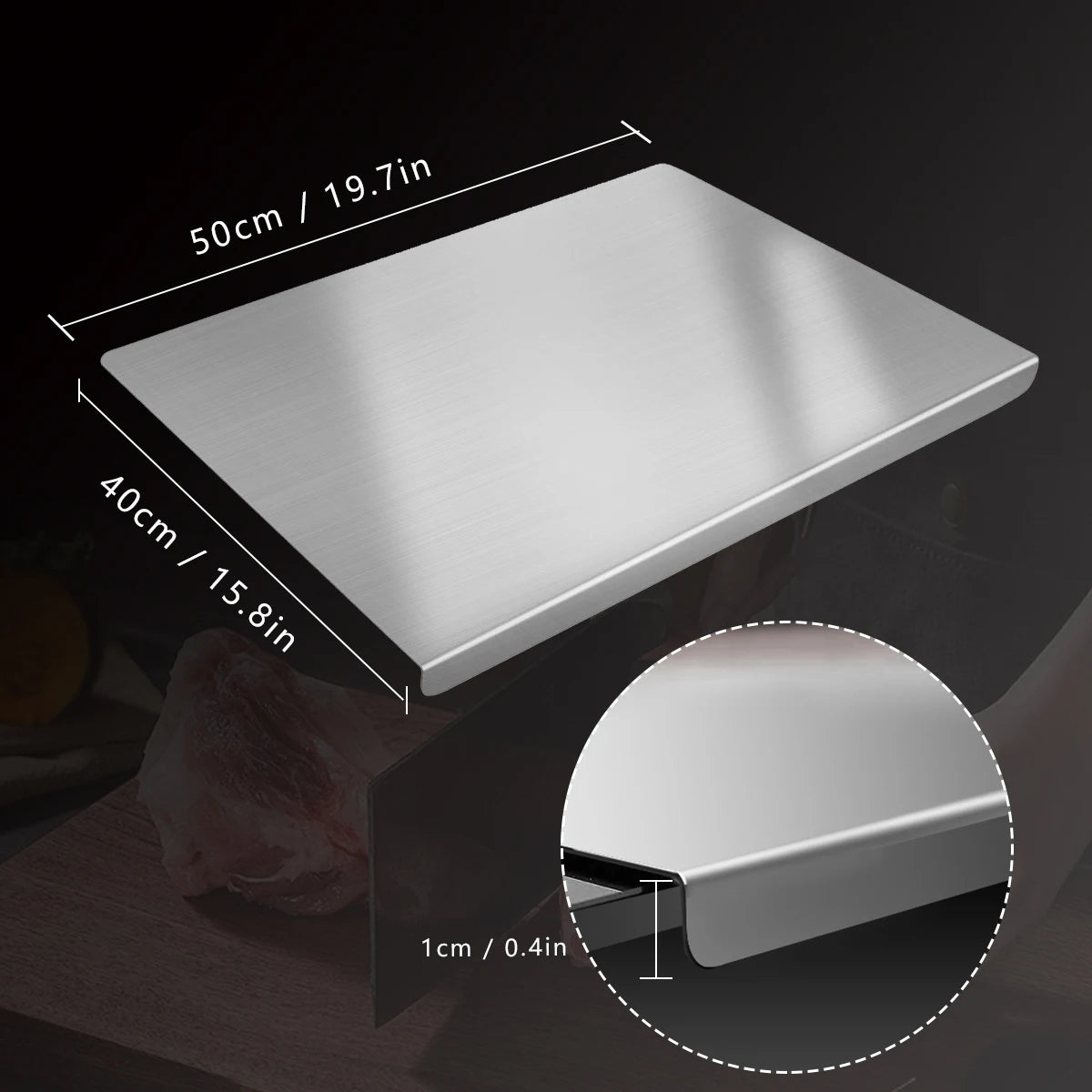 304 Stainless Steel Cutting Board For Kitchen Food Preparation