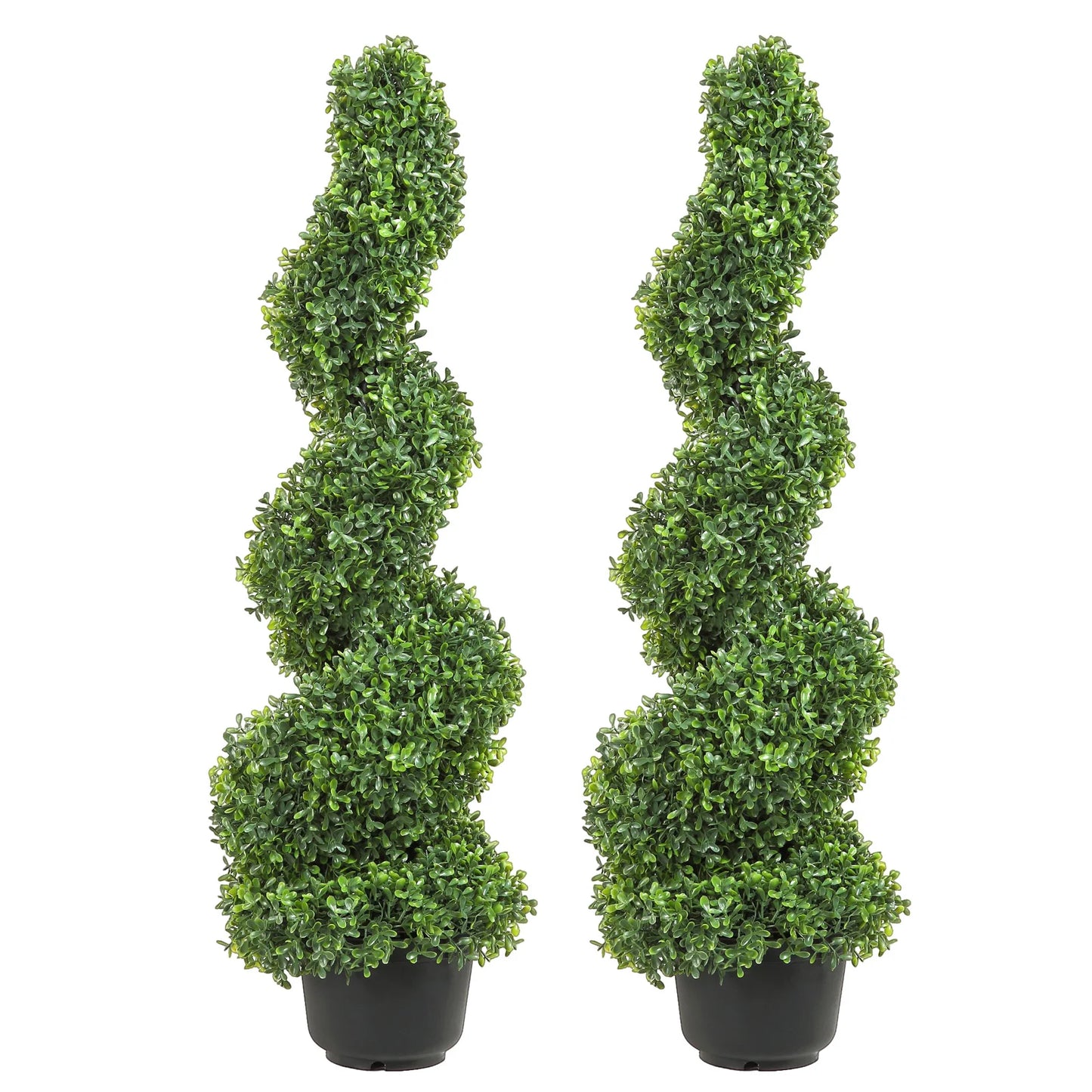 SucceBuy Boxwood Topiary Spiral Artificial Plant Outdoor Decor