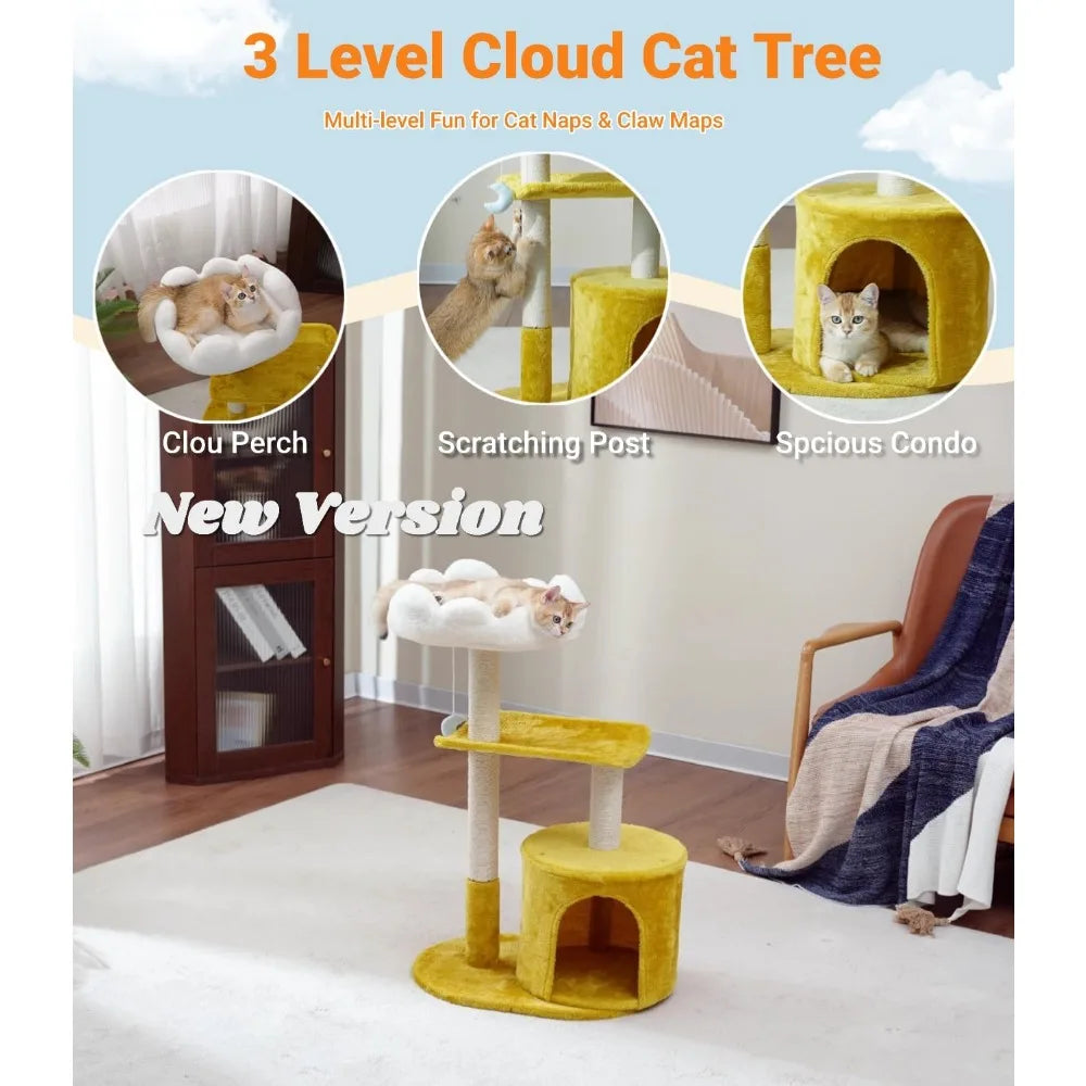 NBVCX Cat Tree Tower With Cozy Bed And Scratching Posts