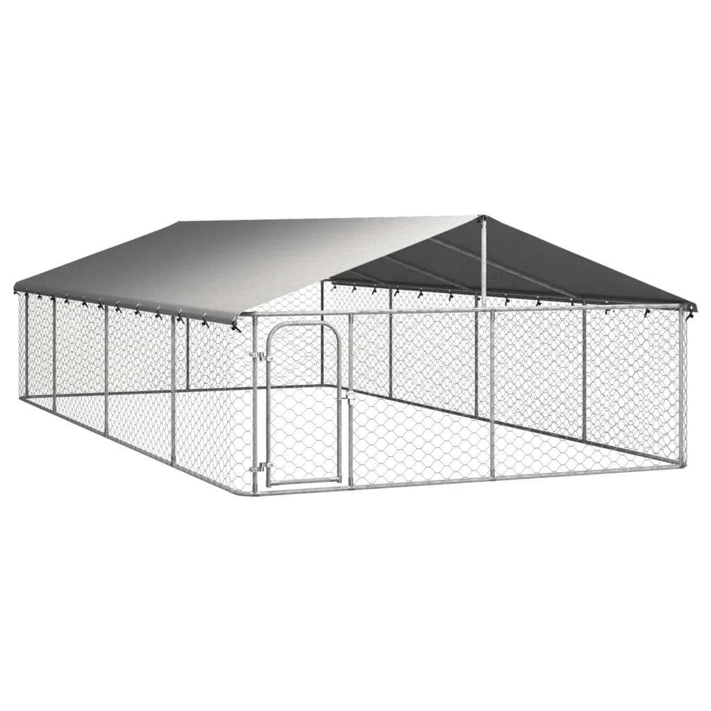 Outdoor Dog Kennel With Roof Galvanized Steel Heavy Duty
