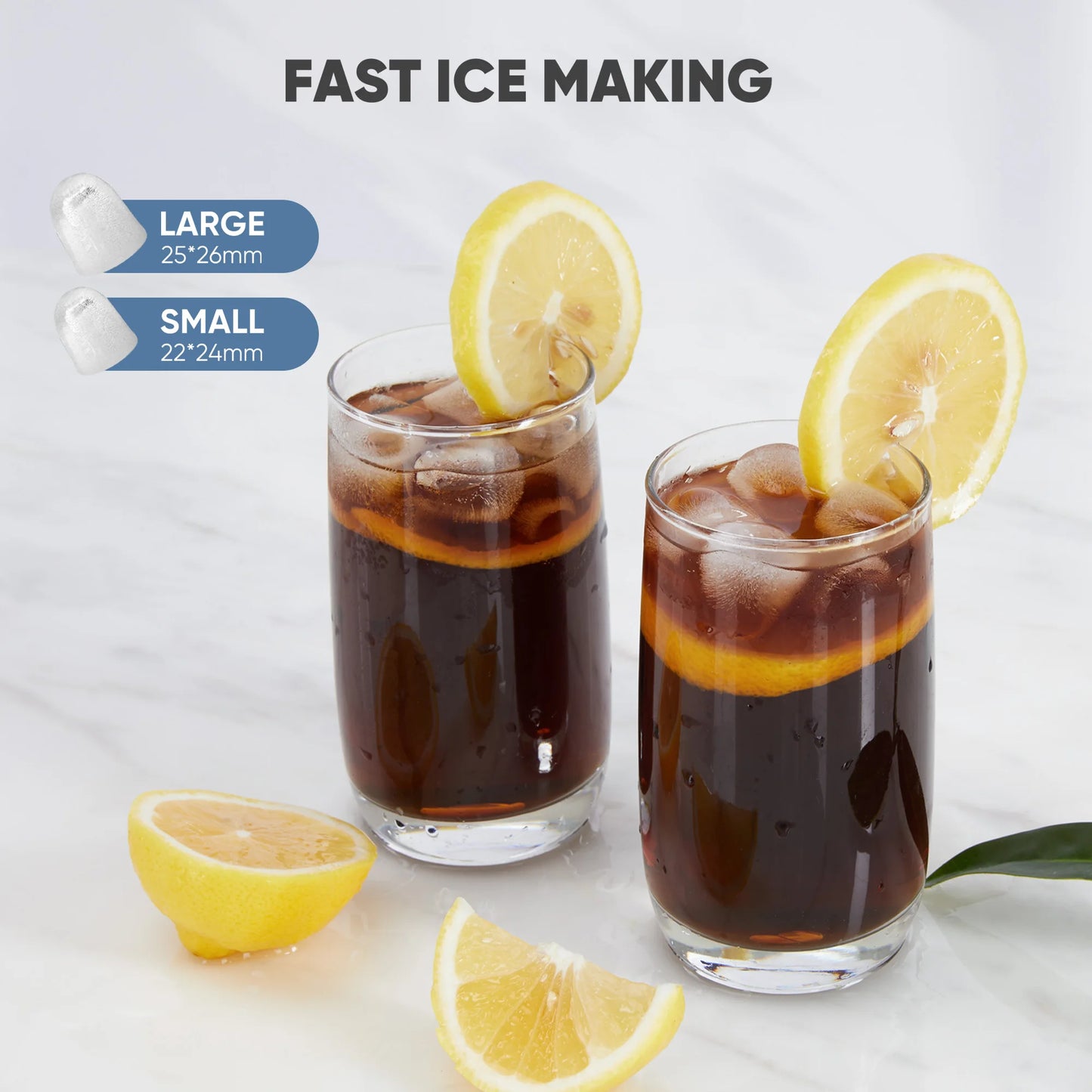 Portable Countertop Ice Maker With Self Cleaning 9 Bullet Ice Cubes