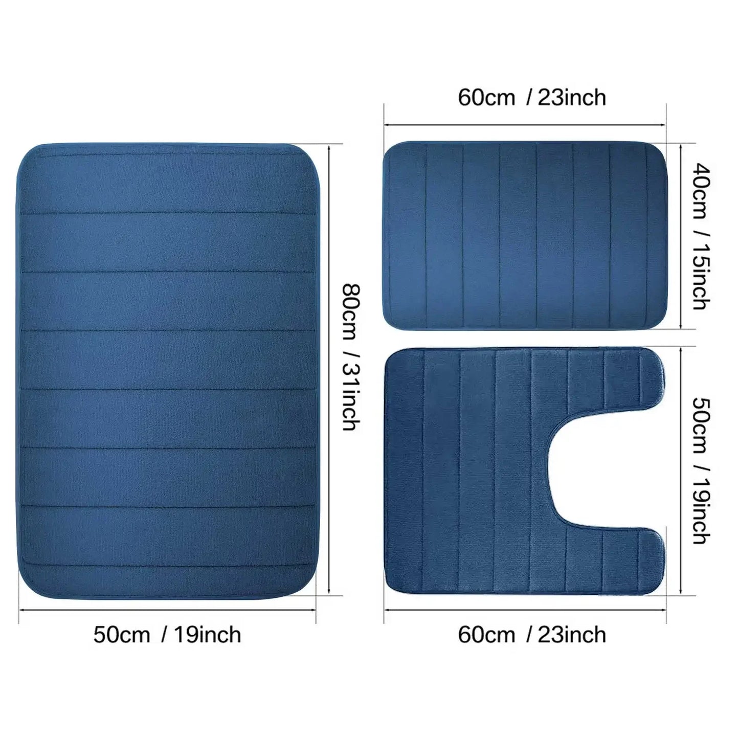 Memory Foam Bath Mat Non Slip Ultra Absorbent Machine Washable