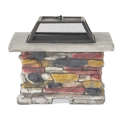 Concrete Wood Burning Outdoor Fire Pit Table With Lid