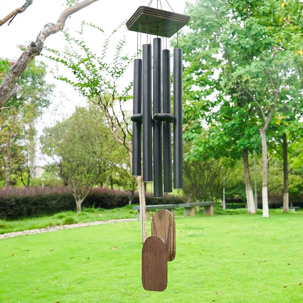 Deep Tone Memorial Wood And Aluminum Wind Chimes For Garden
